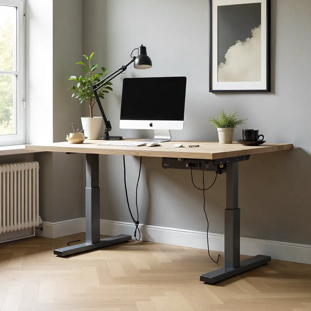 Minimalist ergonomic desk setup